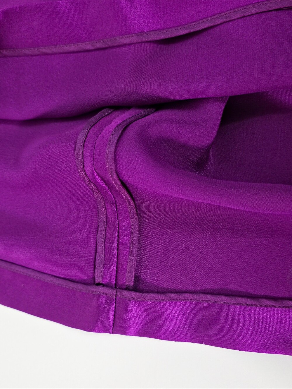 Yves Saint Laurent YSL 100% Silk Purple Magenta Knee Length Skirt XS - Picture 10 of 16